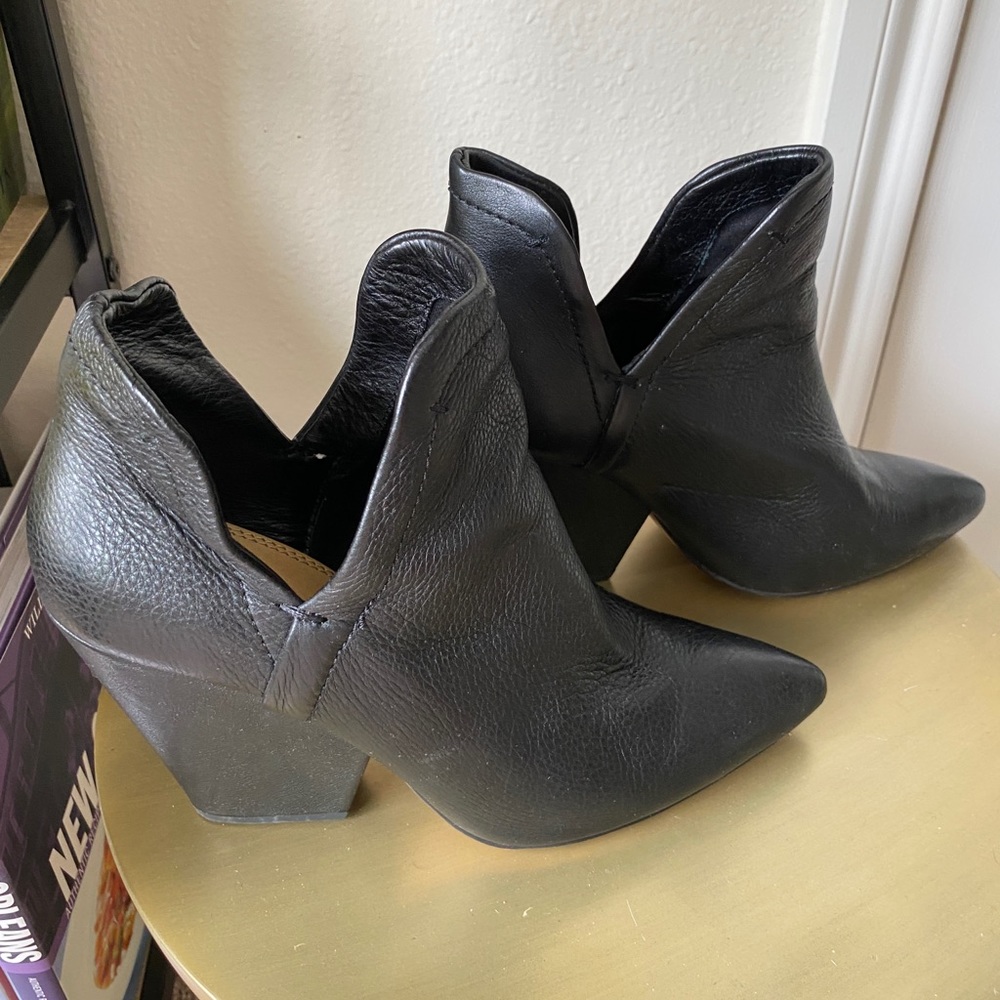 Splendid Stacked Heel Black Booties